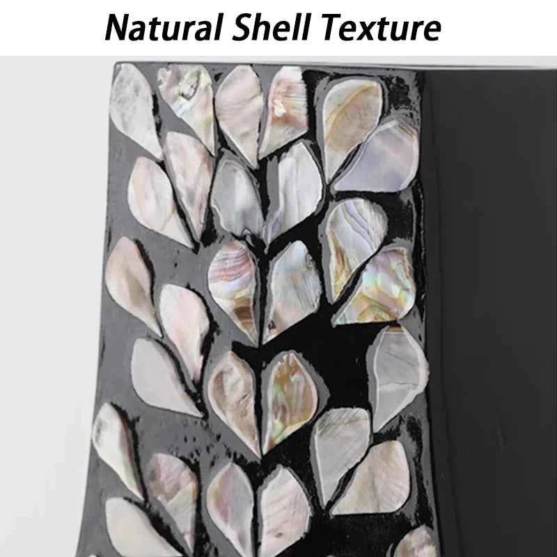 Premium Modern Aesthetic Vase - Hand-Painted Wood Centerpiece