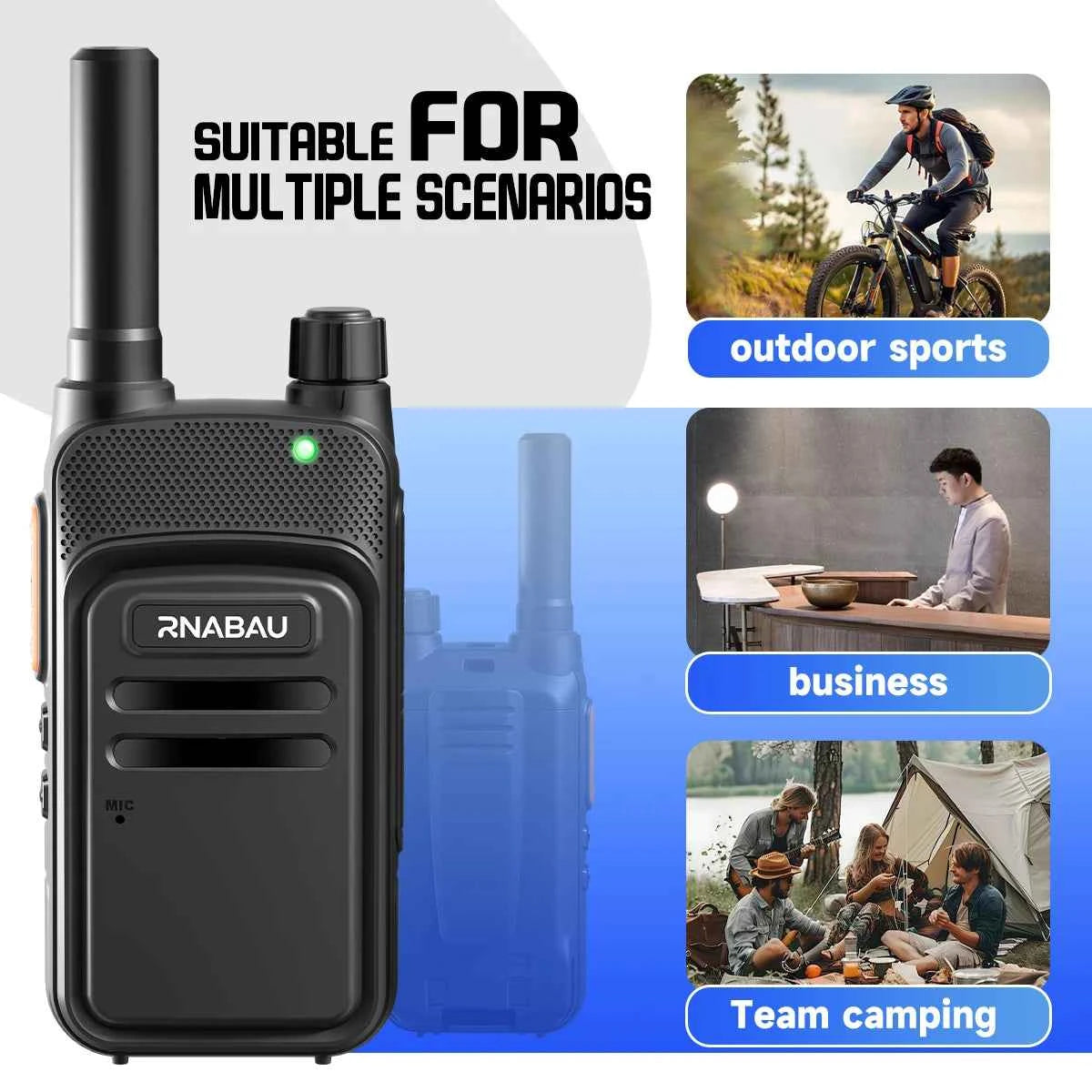 Professional UHF Long Range Walkie Talkie Set - 16 Channels