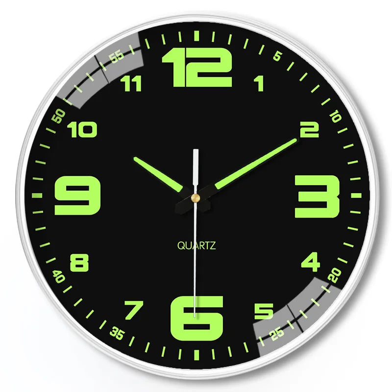 Elegant Silent Luminous Wall Clock - 8 Inch Quartz