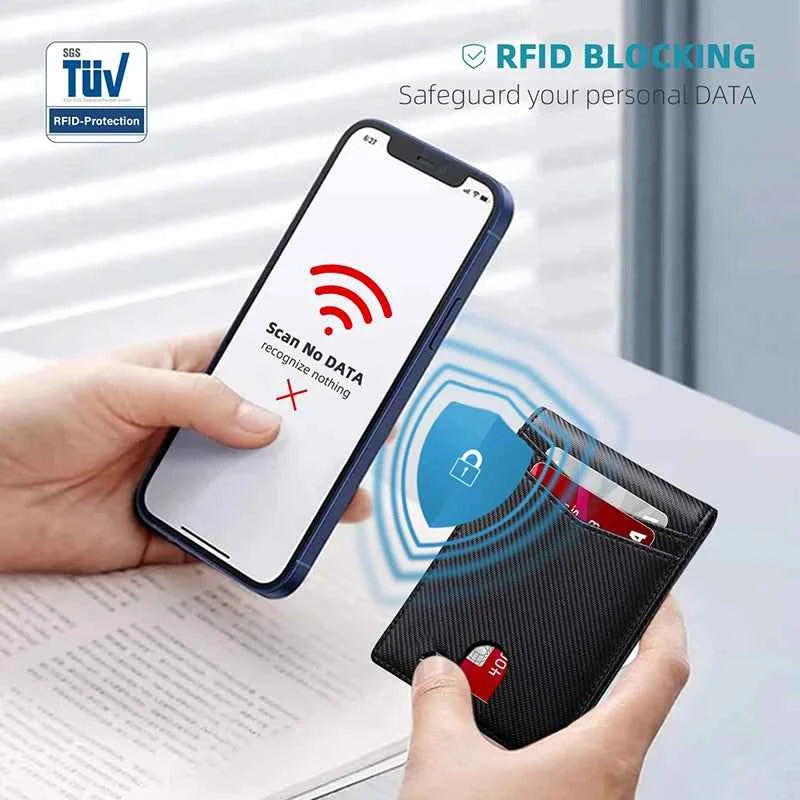 Luxury Carbon Fiber Wallet - Slim RFID Blocking Card Holder