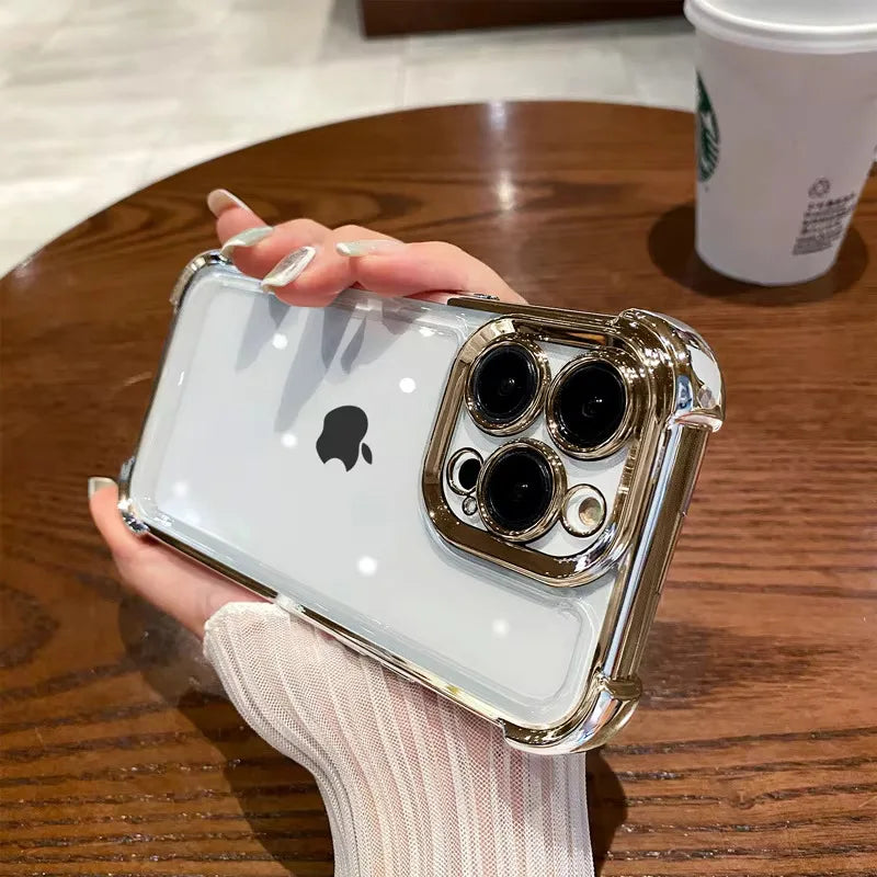 Luxury Plating Clear Shockproof Phone Case - Premium Protection