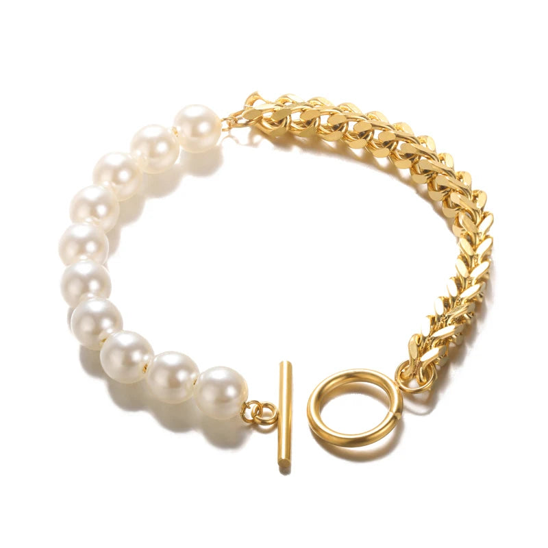Elegant Zircon Flowers Bracelet - Luxury Gold Steel Jewelry