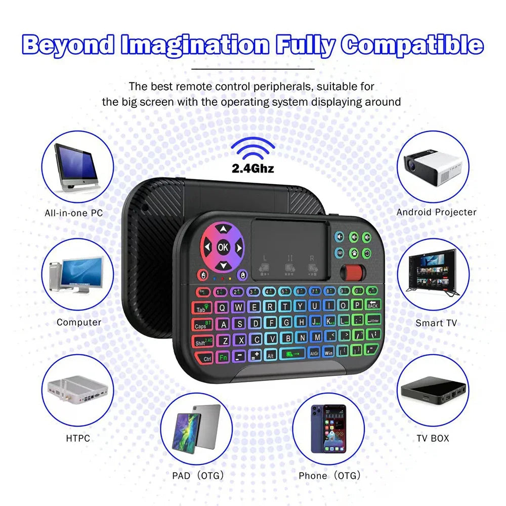 Premium Mini Wireless Keyboard with Touchpad & Scroll Wheel