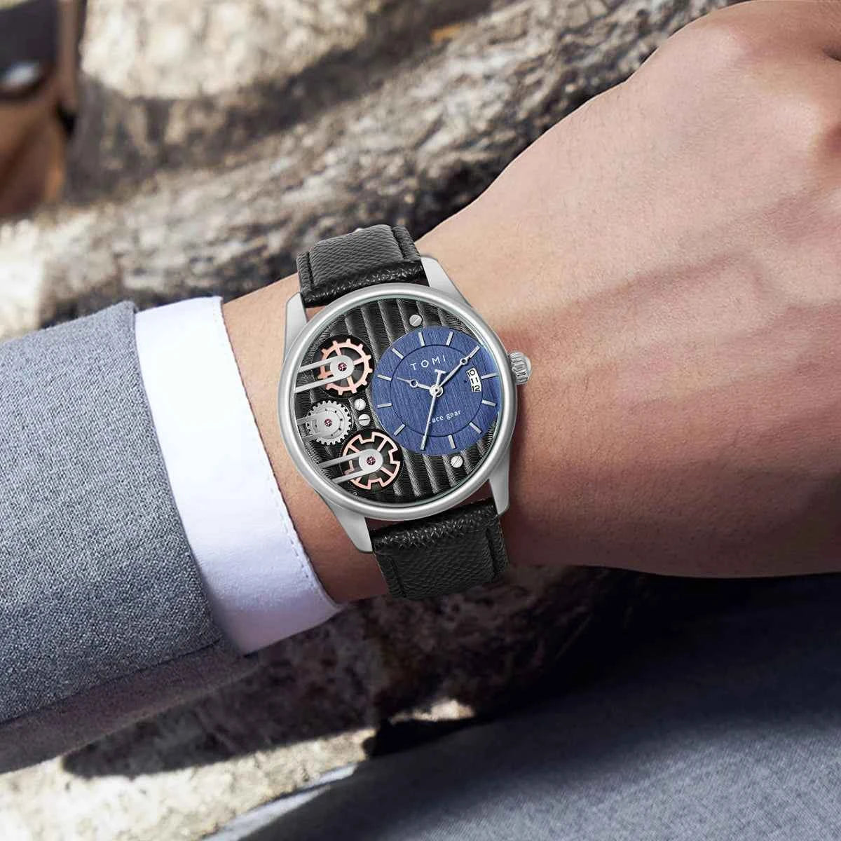 Luxury Business Mens Quartz Watch with Detachable Straps
