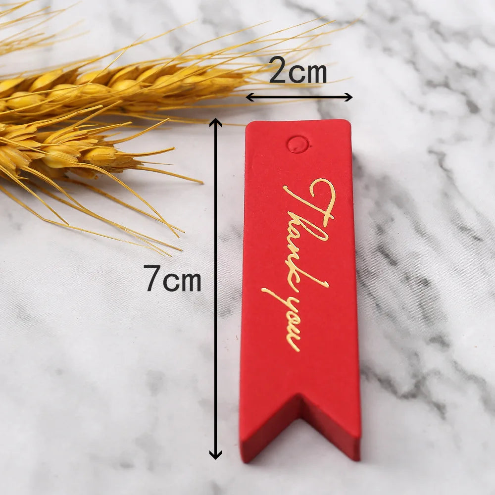 Elegant Kraft Paper Gift Tags - 50pc Thank You Labels