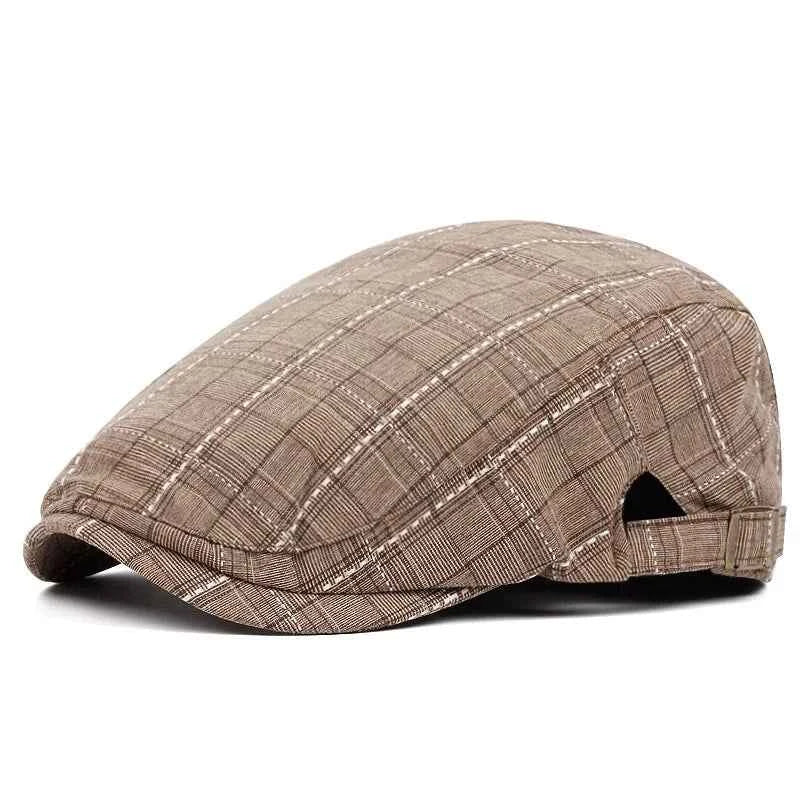 Elegant Plaid Beret - British Retro Style