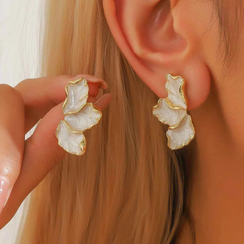Elegant Flower Earrings - Colorful Maple Leaf Jewelry