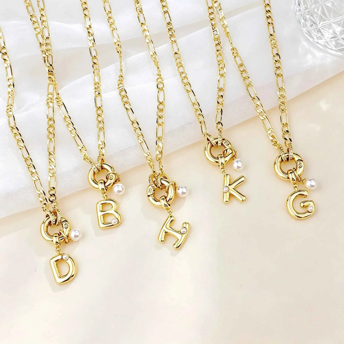 Luxury Initial Letter Pearl Necklace - Chunky Pendant Choker