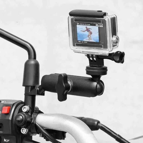 Durable Motorcycle Camera Mount - Secure Aluminum Alloy Pan Tilt Bracket
