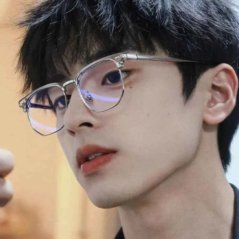 Premium Polygon Eyeglasses - Anti Blue Light Metal Frame
