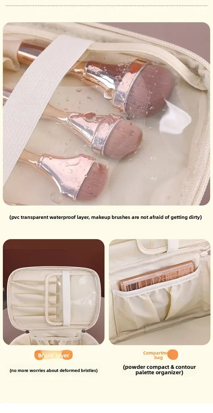 Premium Luxury PU Makeup Bag - Travel Organizer with Zipper
