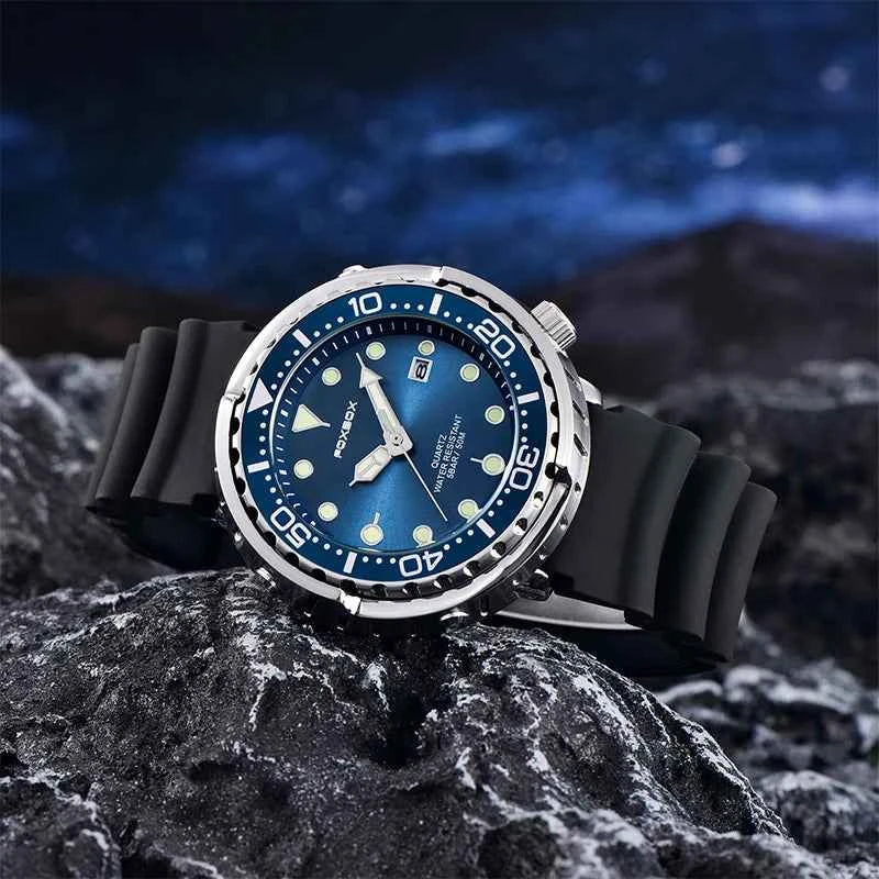 Luxury Mens Quartz Watch - 5ATM Waterproof Sports Clock