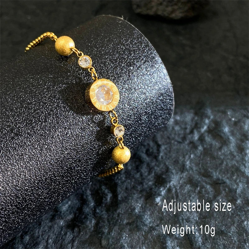 Premium Clover Charm Bracelet - 18K Gold Plated Adjustable