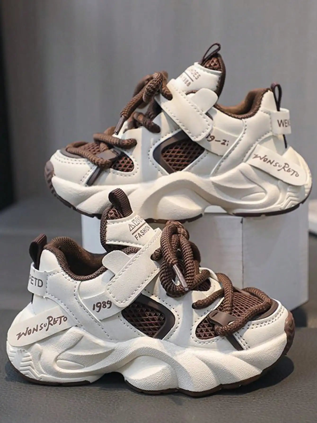 Casual Dad-Style Lace-Up Sneakers, Boys and Girls - Breathable and Comfortable Walking Shoes for Autumn and Spring - Tulique