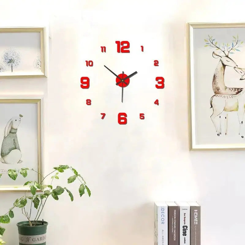 Elegant Frameless DIY Wall Clock - Silent & Modern Decor