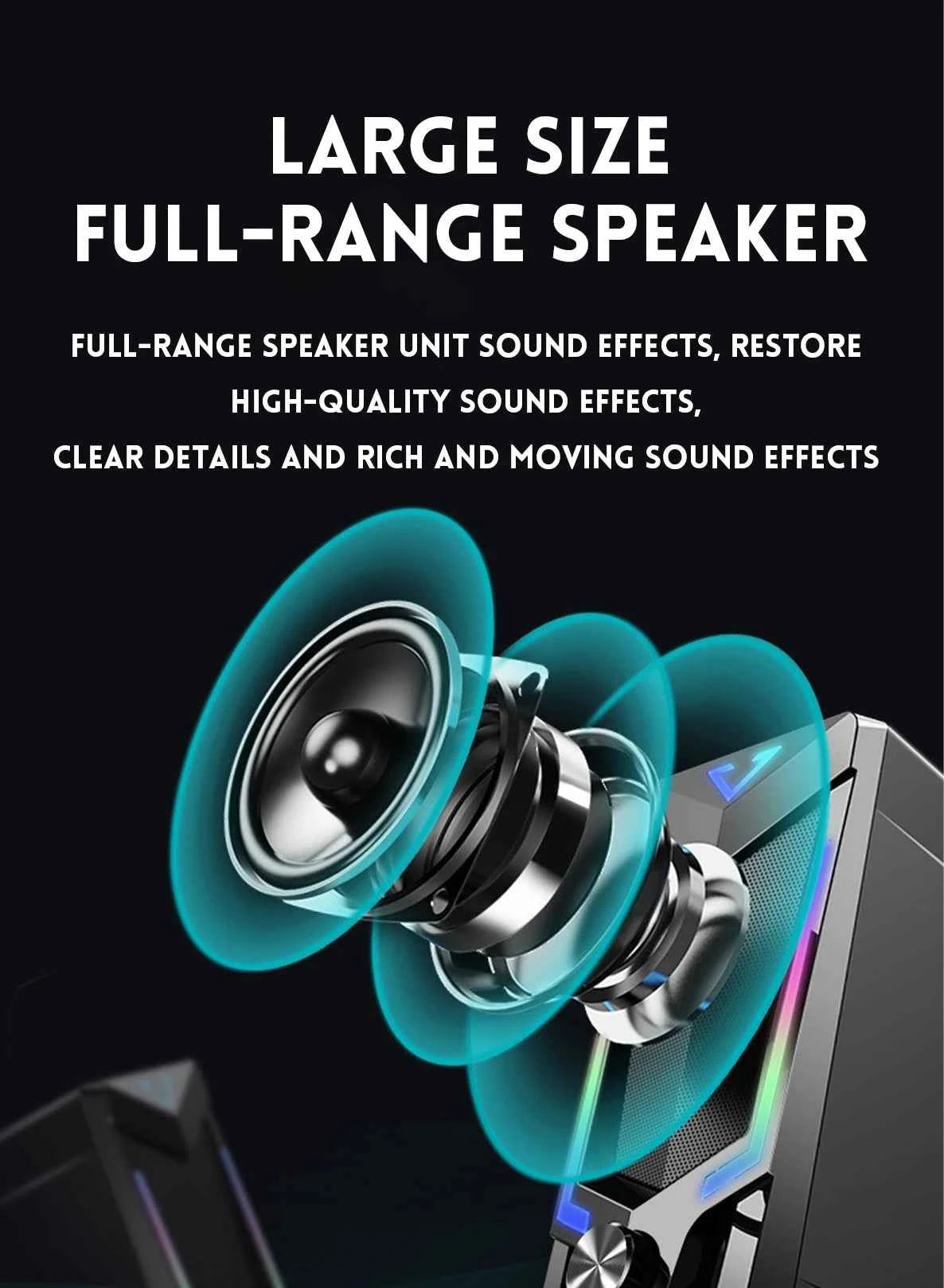 RGB Computer Speaker - Immersive Desktop Stereo Sound