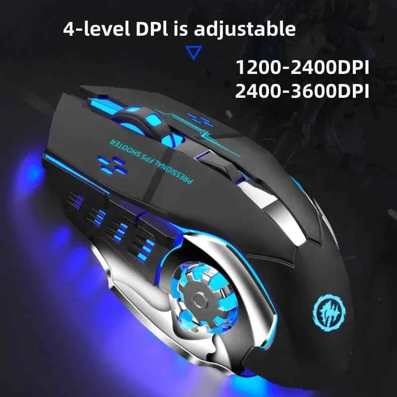 Rechargeable Wireless Mouse with 2.4GHz USB & Bluetooth, RGB Backlit Ergonomic Silent Optical Mouse for Laptop PC Macbook Tablet