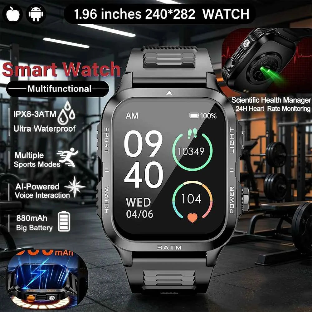 Smart Sports Watch with LED Lighting & Health Detection