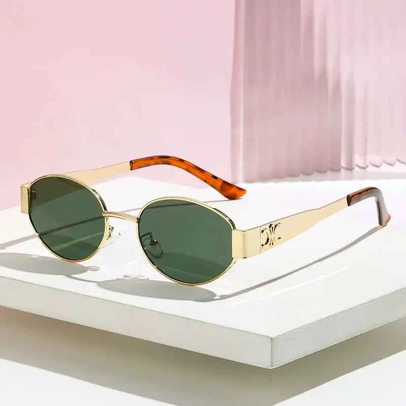 Luxury Retro Oval Metal Sunglasses - Stylish Unisex Eyewear