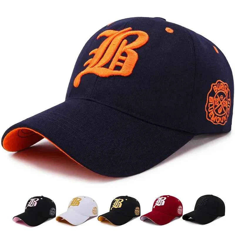 Cotton baseball cap - Black with gold embroidery