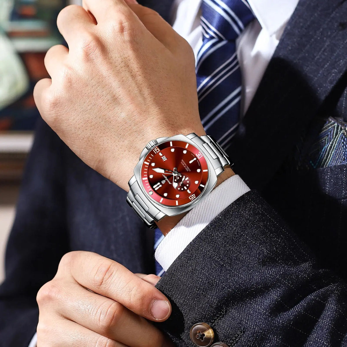 Luxury Men's Quartz Watch - Waterproof Stainless Steel Timepiece