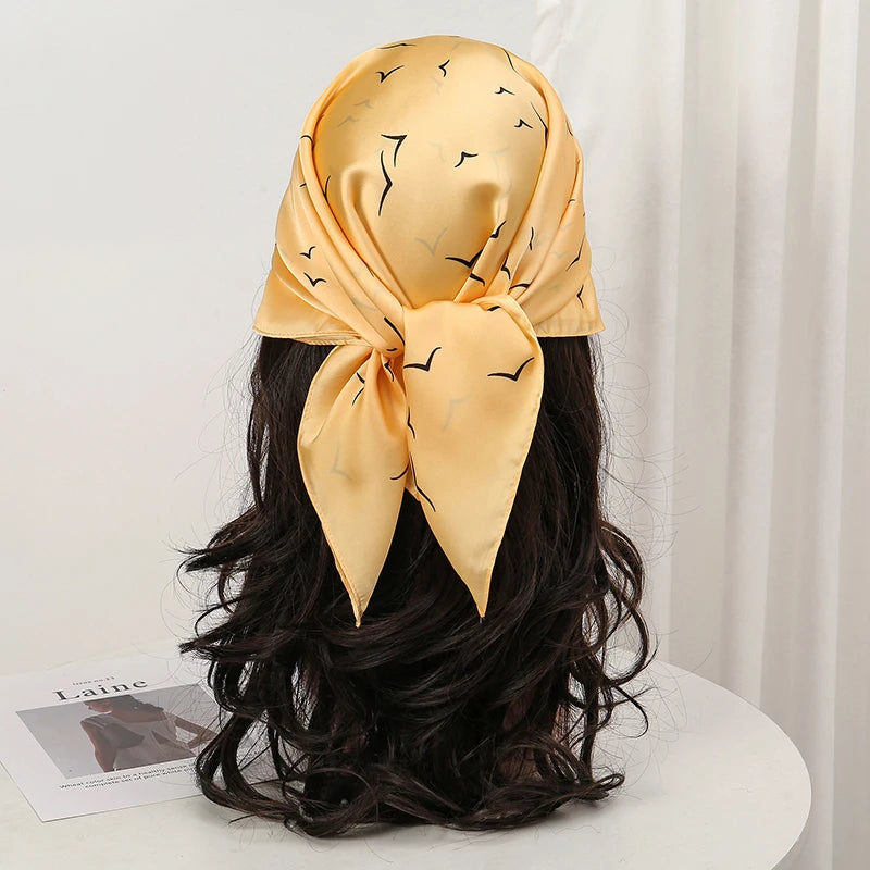 Luxury Square Silk Scarf - Satin Hair Bandana & Neckerchief