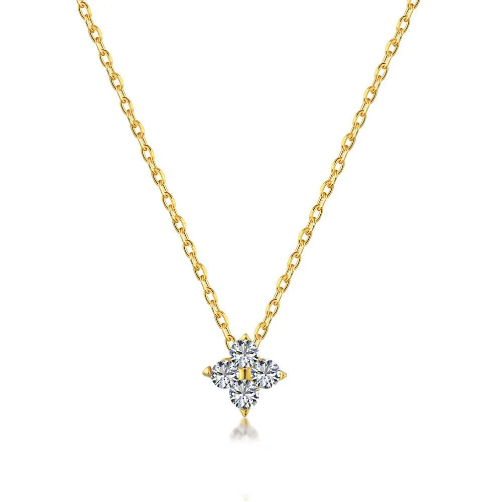 Luxury Four Leaf Clover Necklace - 18K Gold Plated Zircon