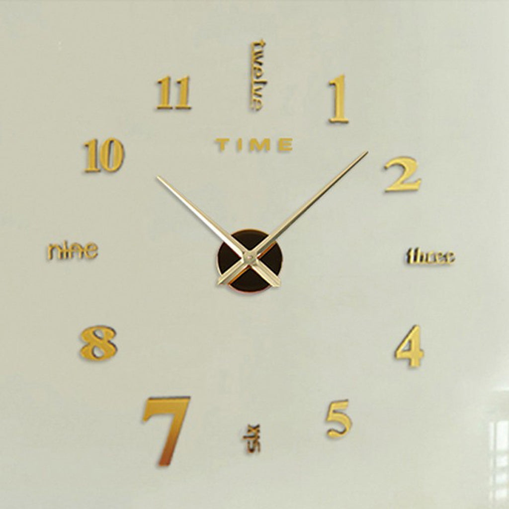 Elegant DIY Wall Clock - Mute Digital Sticker Design