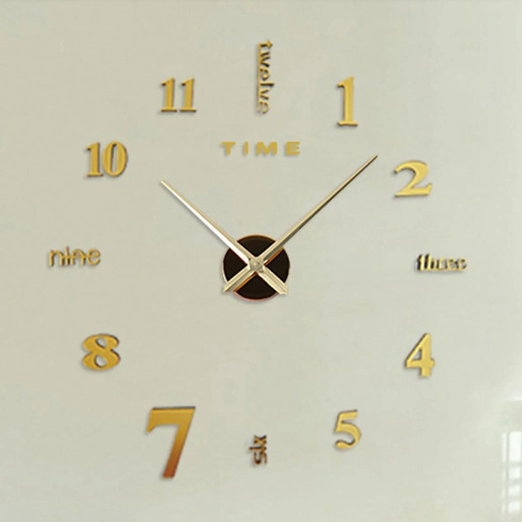 Elegant DIY Wall Clock - Mute Digital Sticker Design