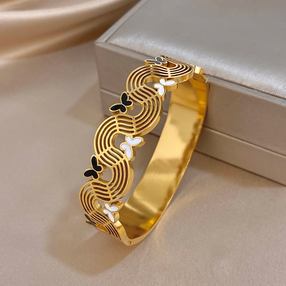 Elegant Butterfly Cuff Bracelet - Premium Stainless Steel