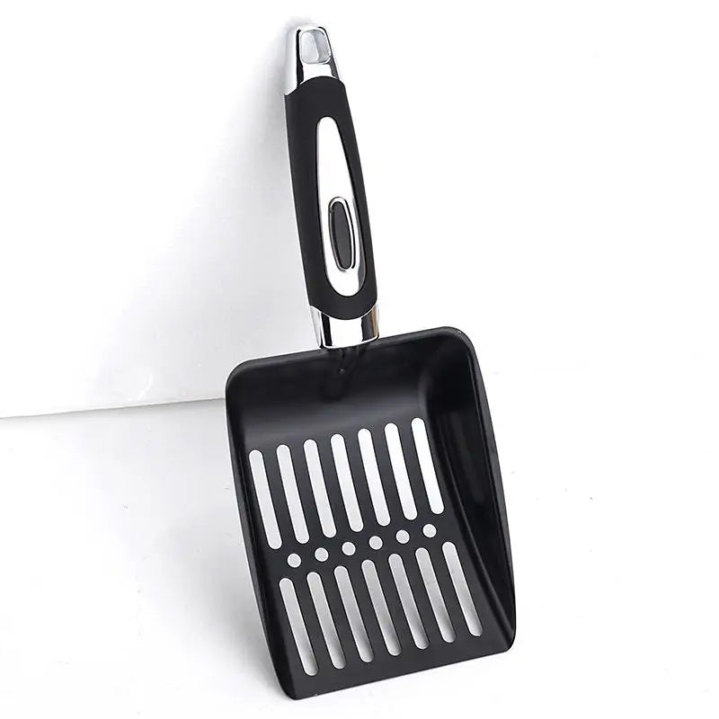 Premium Metal Cat Litter Scoop - Long Handle Cleaning Tool