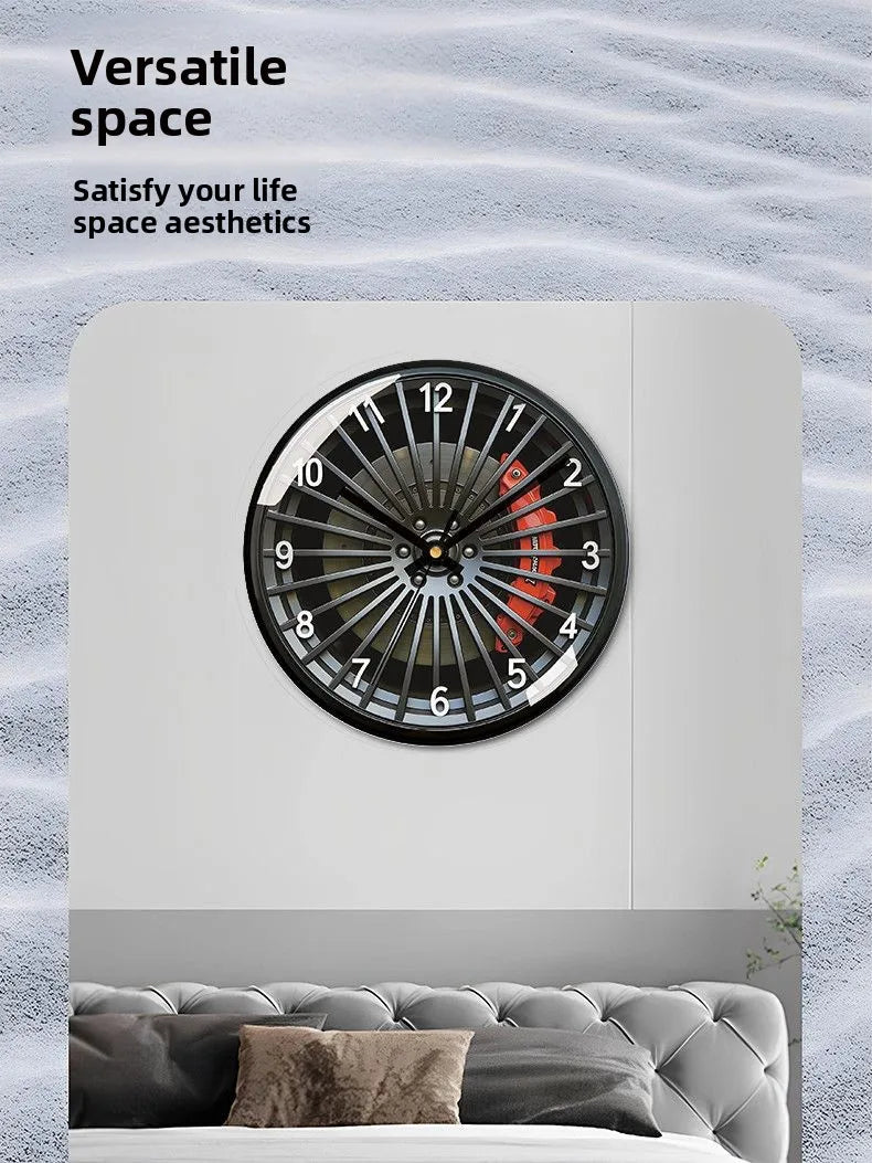 Elegant Silent Gear Wall Clock - No-Punch Quartz Movement