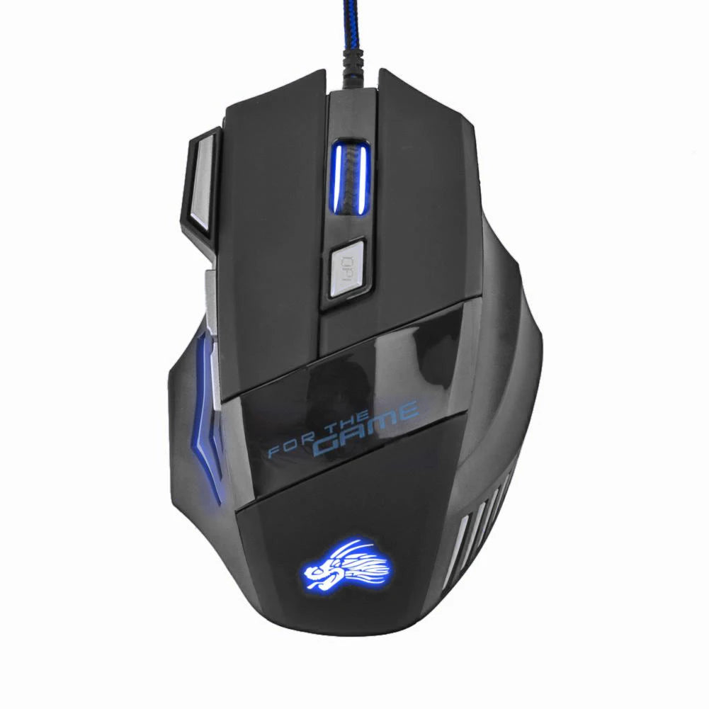 Premium Wired Gaming Mouse - Ergonomic 7-Button with 5500 DPI