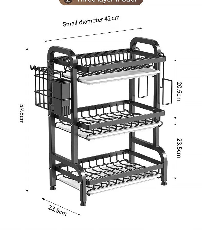 Premium Kitchen Tableware Organizer - Multi-use Drain Rack