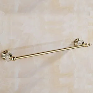Luxury Crystal Gold Bathroom Hardware Set - Wall Mounted