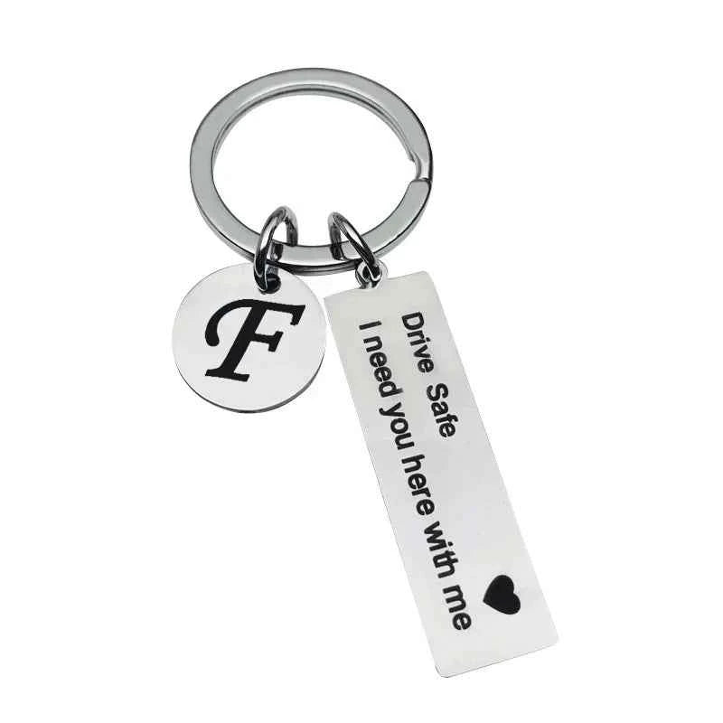 Premium Custom Initial Keychain - Engraved Stainless Steel