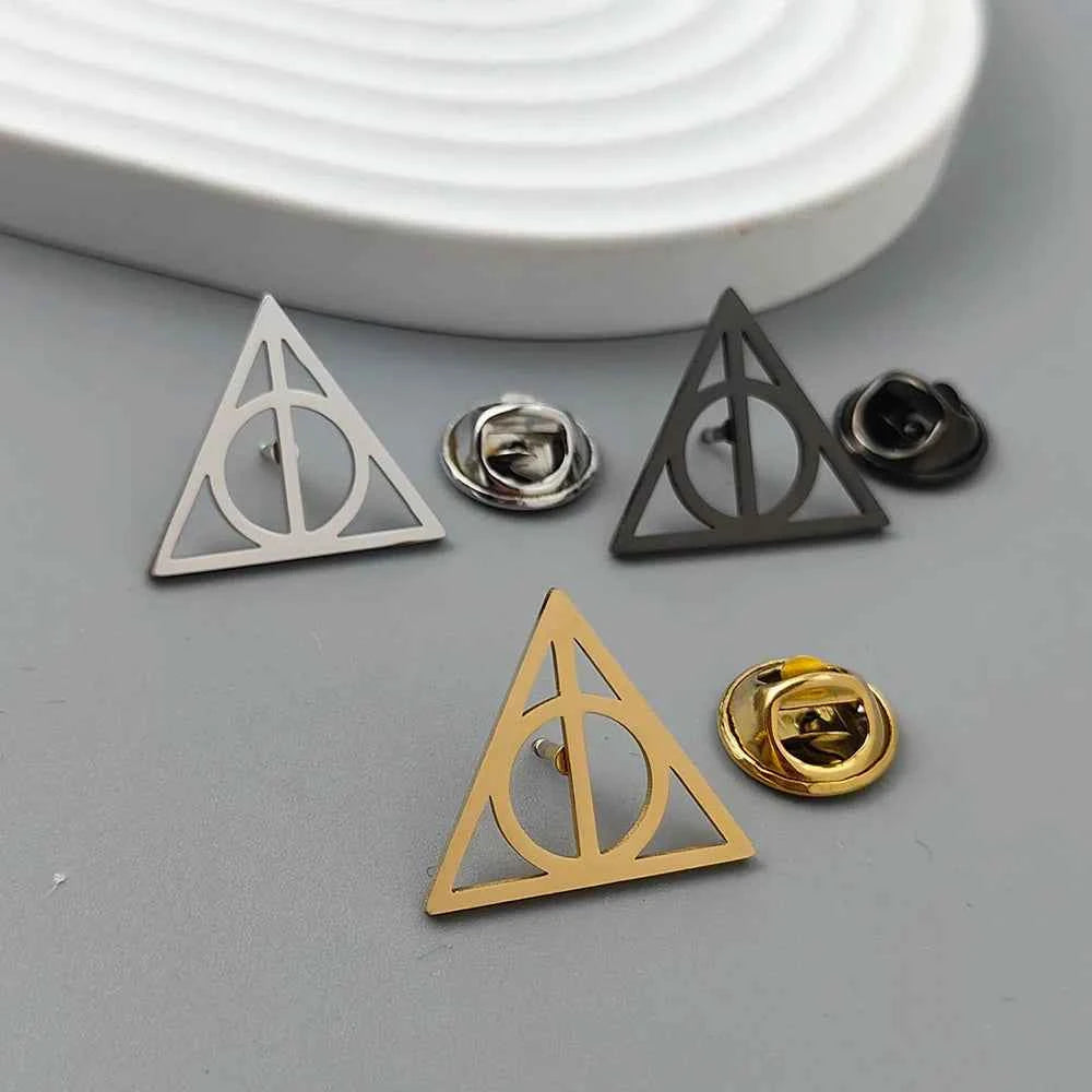 Premium Deathly Hallows Brooch - Metal Lapel Pin & Badge