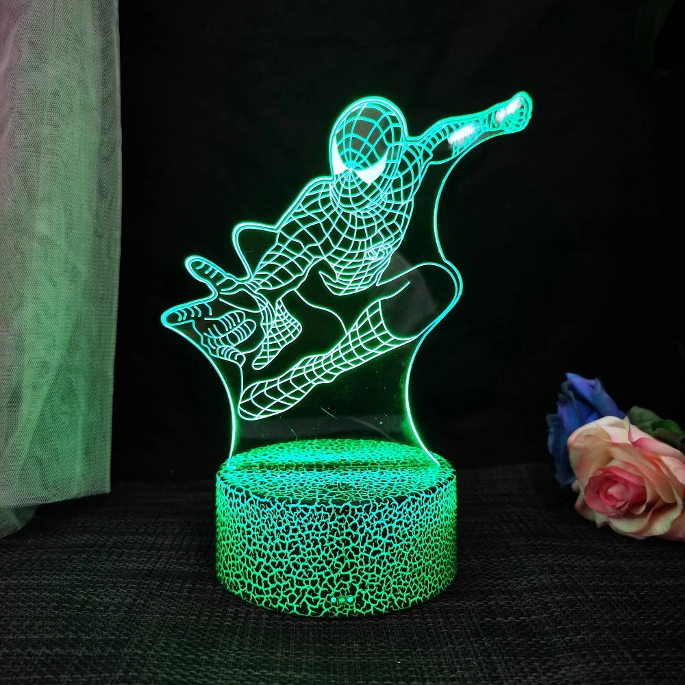 Premium Spider Man 3D Night Light - 16 Colors & Remote Control