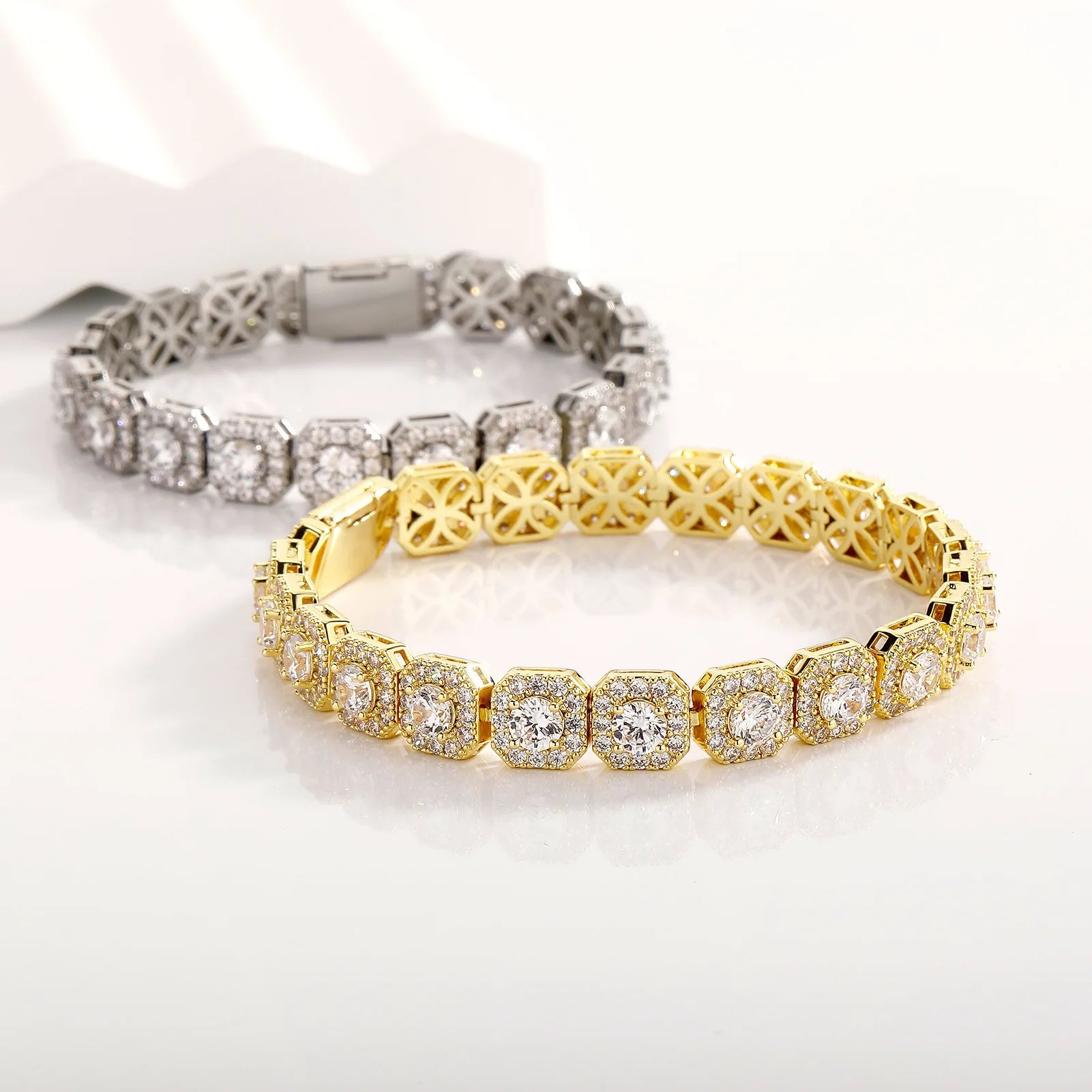 Luxury Men's Crystal Tennis Bracelet - Zirconia Pave