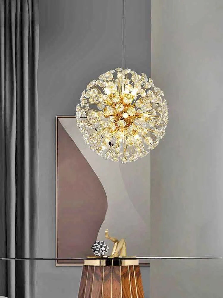Luxury Dandelion Crystal Chandelier - Modern French Gold Spark Ball Lamp