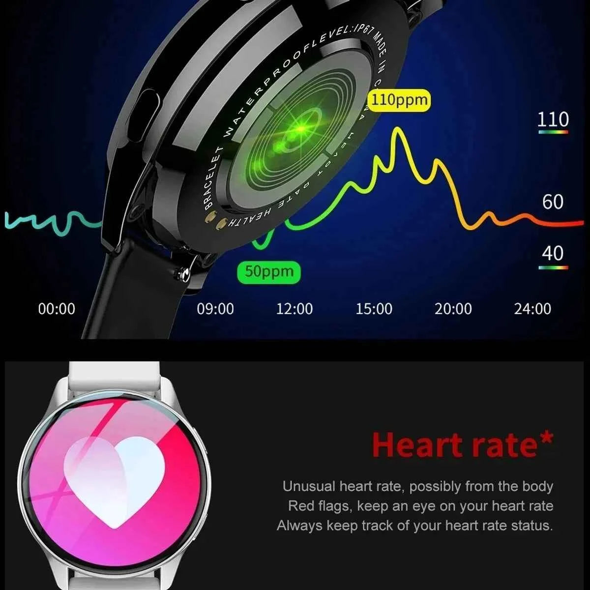 Premium Wireless Charging Smartwatch - Bluetooth Calls & Fitness Tracker