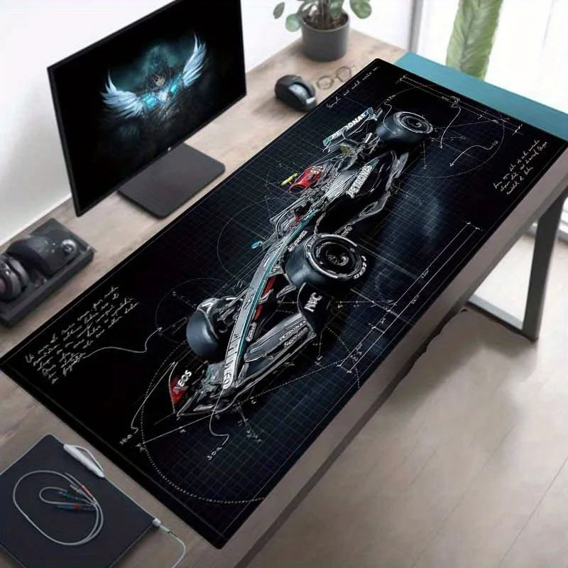 Professional Gaming Mouse Pad - gray, rectangular, with a smooth surface and non-slip rubber base