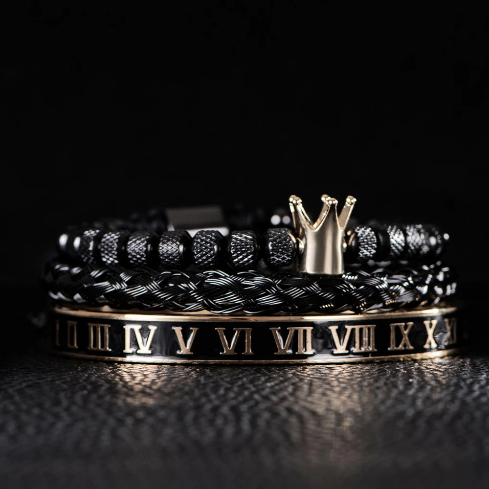 Luxury Men's Royal Crown Bracelet - Adjustable Stainless Steel