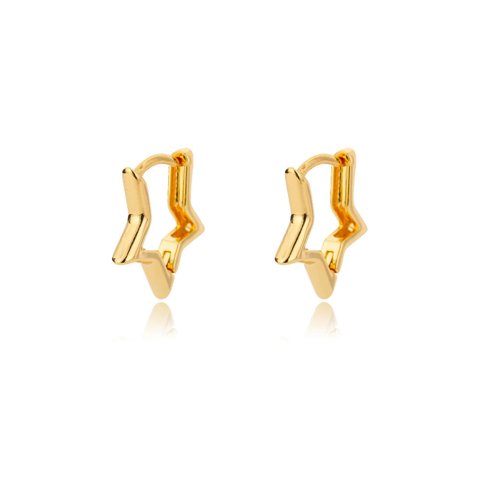 Elegant Star Hoop Earrings - Stainless Steel Y2K Jewelry