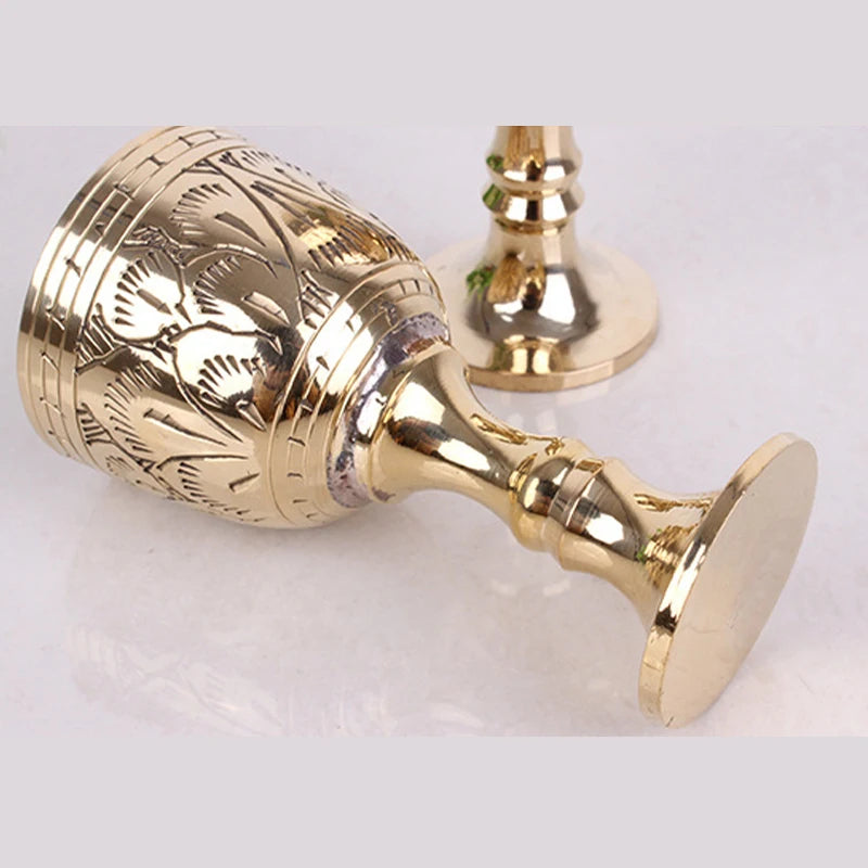 Elegant Pure Brass Wine Glass - Handmade Small Goblet