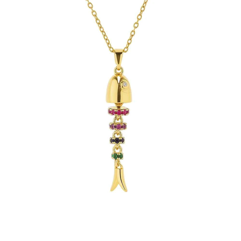 Elegant Stainless Steel Fish Necklace - Light Luxury Jewelry