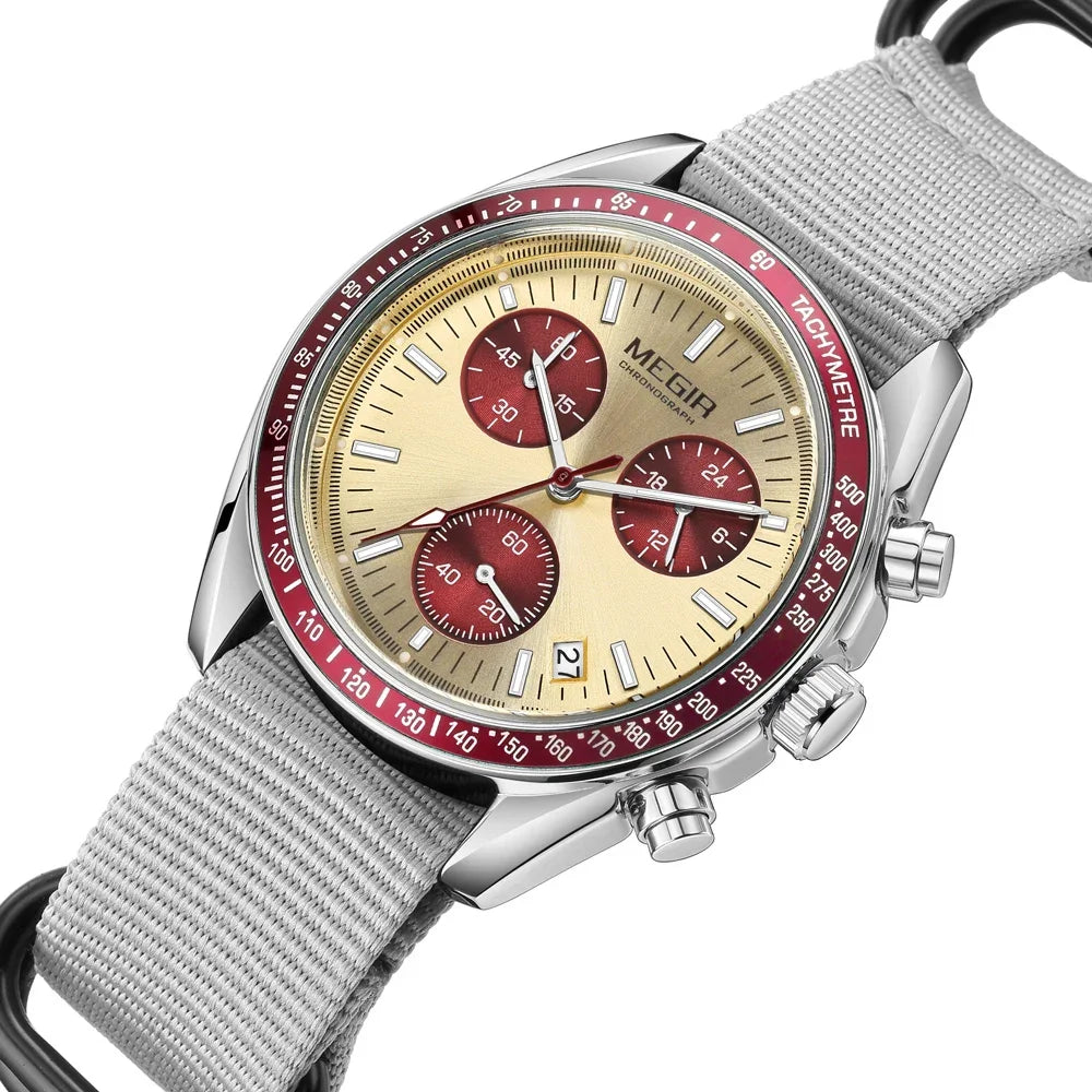 Luxury Men's Sports Quartz Wristwatch - Waterproof Chronograph