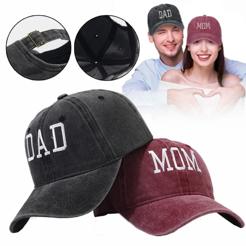 Premium Dad Mom Embroidery Cotton Baseball Cap