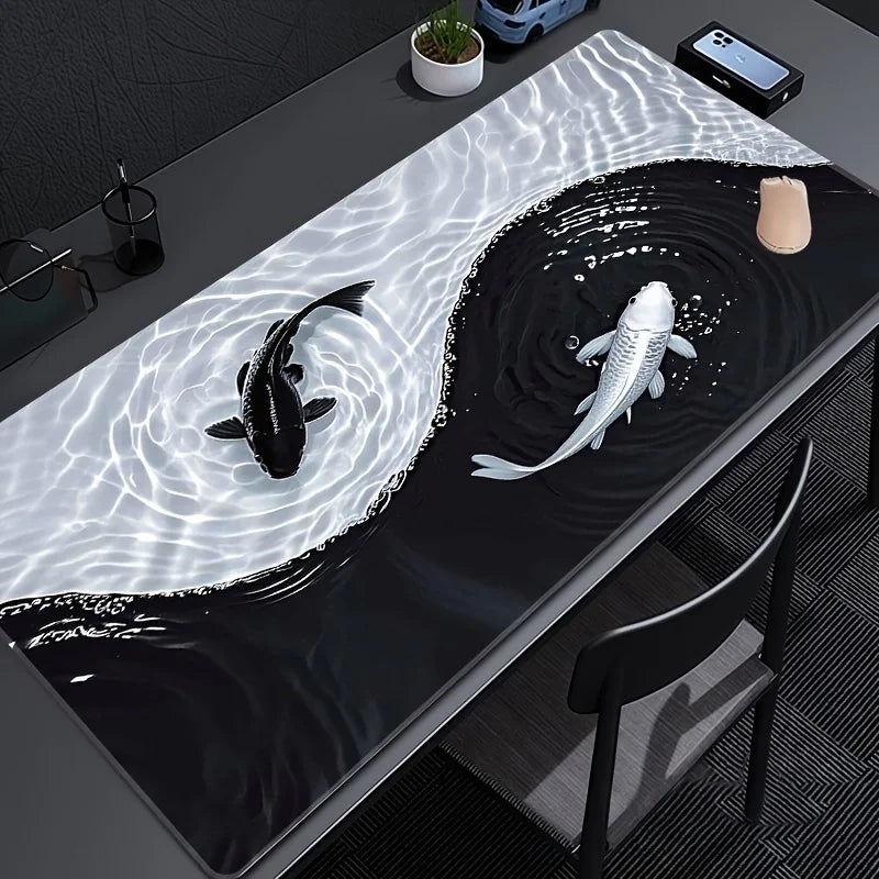 Premium Tai Chi Koi Mouse Pad - Non-Slip & Waterproof