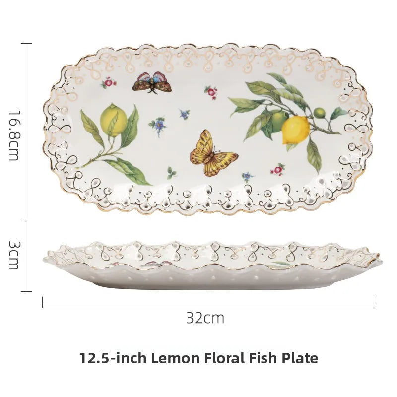 Elegant Ceramic Dinner Plate - European Style Round Dish